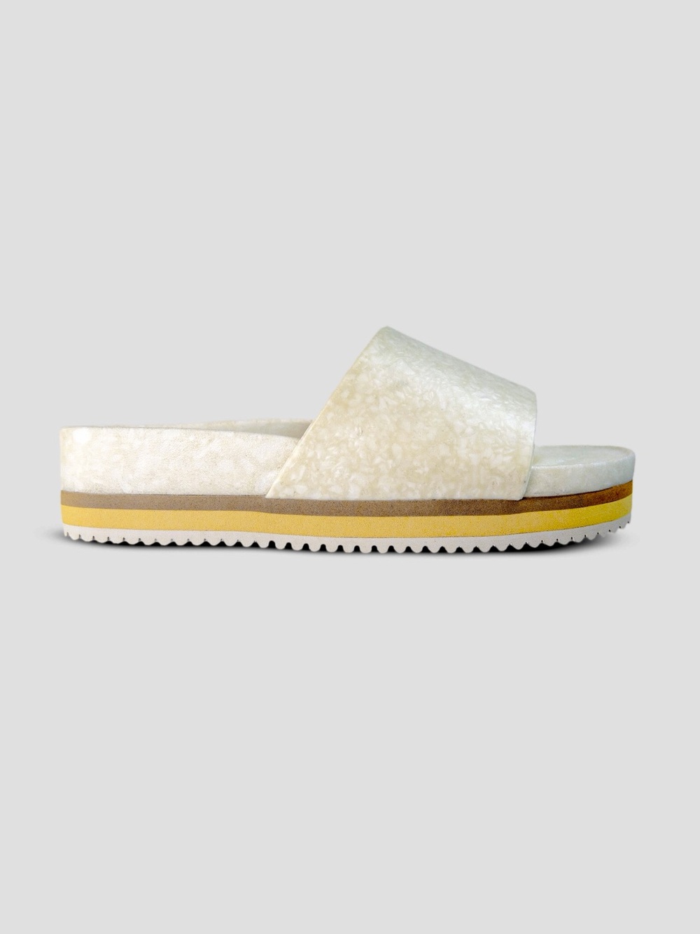 New: Flek's East Beach Slide Platform, Size 6, in Chamois